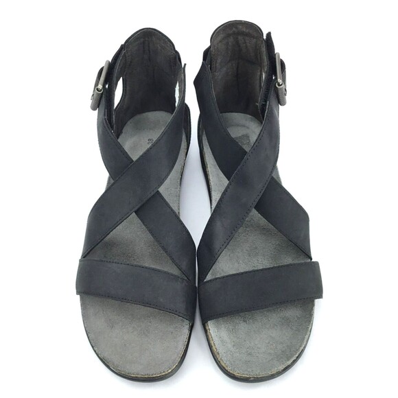 NAOT Rianna Cork Sandal Womens 38 US 7 Oily Coal Leather Strappy Gladiator NEW - Picture 4 of 15